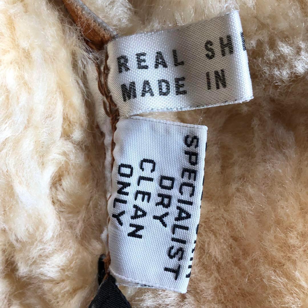 90s ムートンコート　本革　ボア　ウルグアイ製【L相当】レザーコート ブラウン