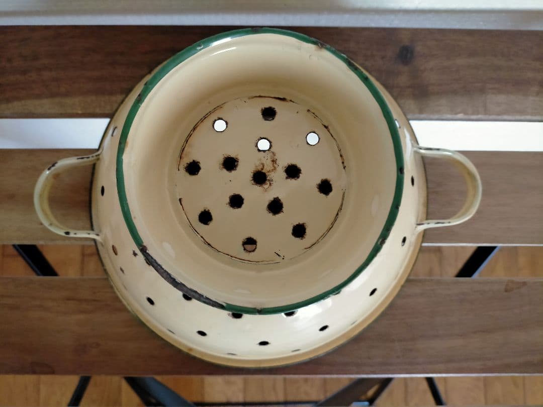 イギリスアンティーク ホーロー コランダー ボウル セット ジャンク