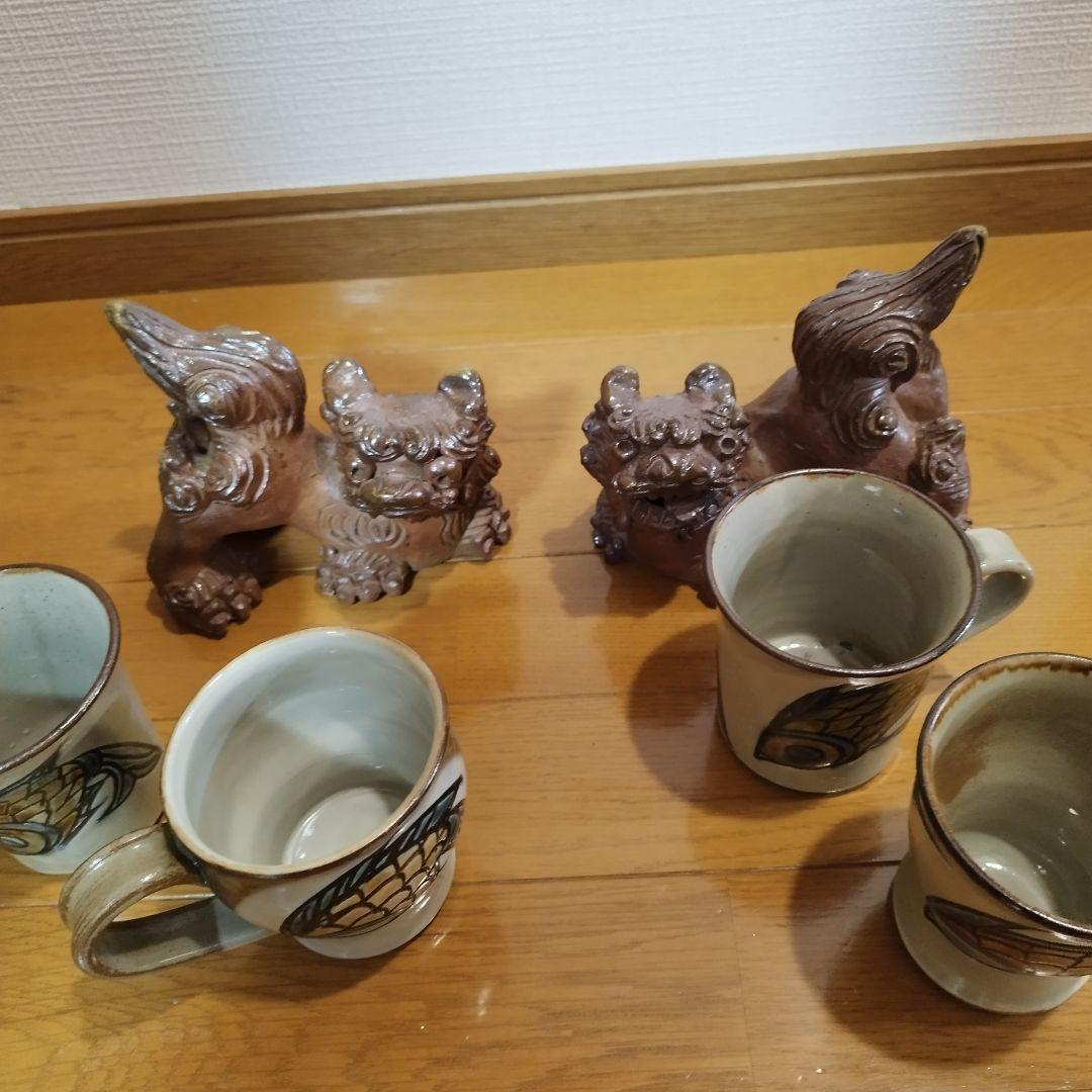 専用！　女性陶芸作家　宮城須美子さん　シーサーとマグカップほか　5点まとめて！