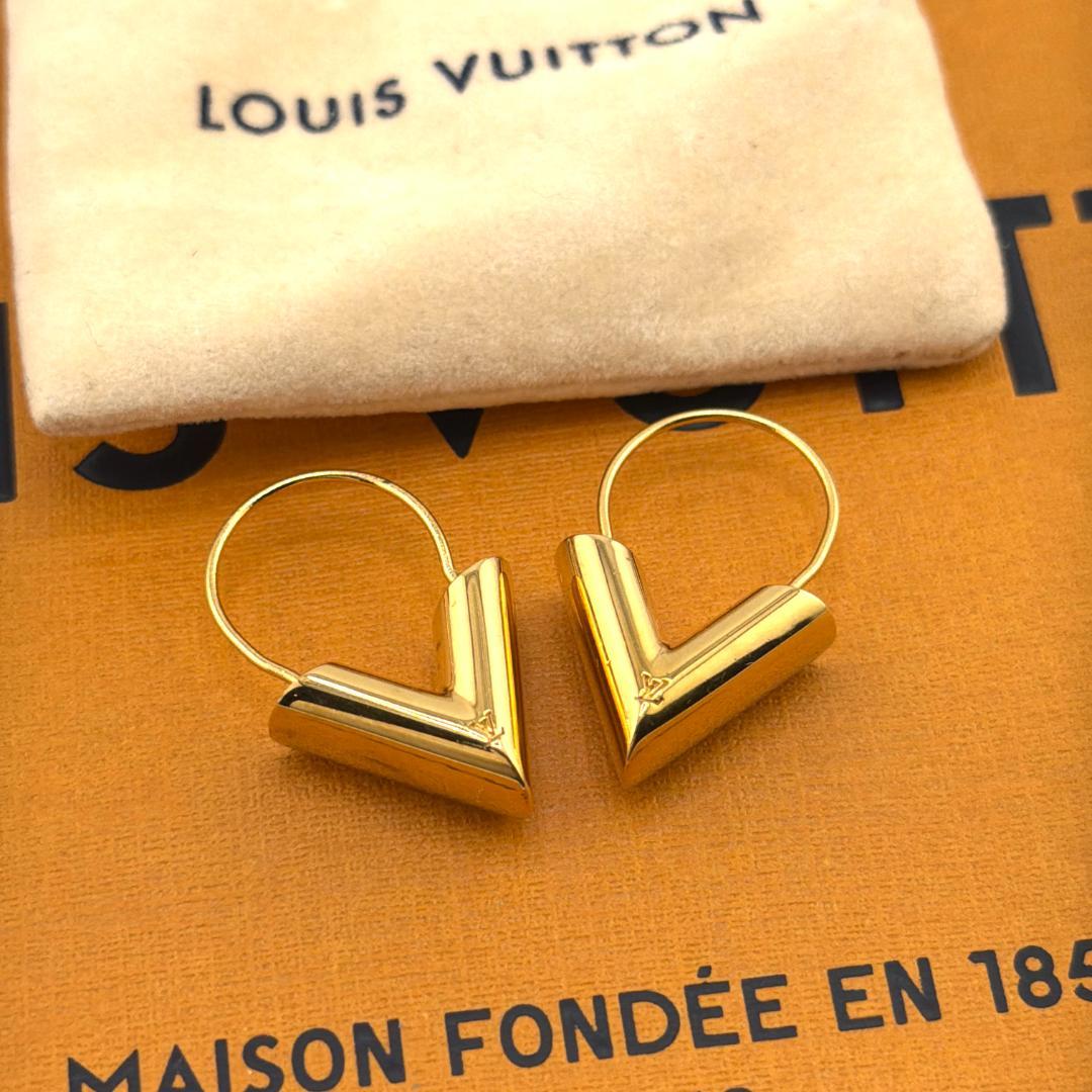 極美品】ルイヴィトン エセンシャルV フープイヤリング ピアス