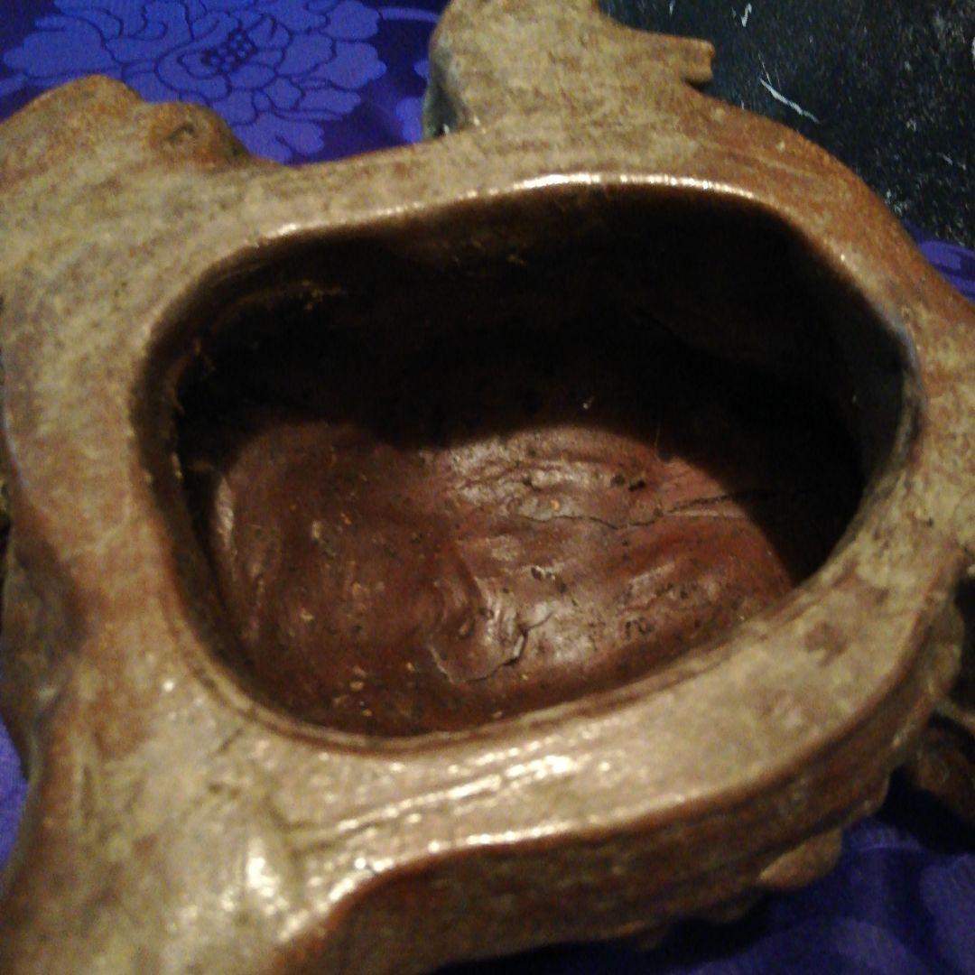 ガマガエル稀少大珍品レア手練り細密造形美術旧家蔵出全長約４０センチ陶磁器製時代品