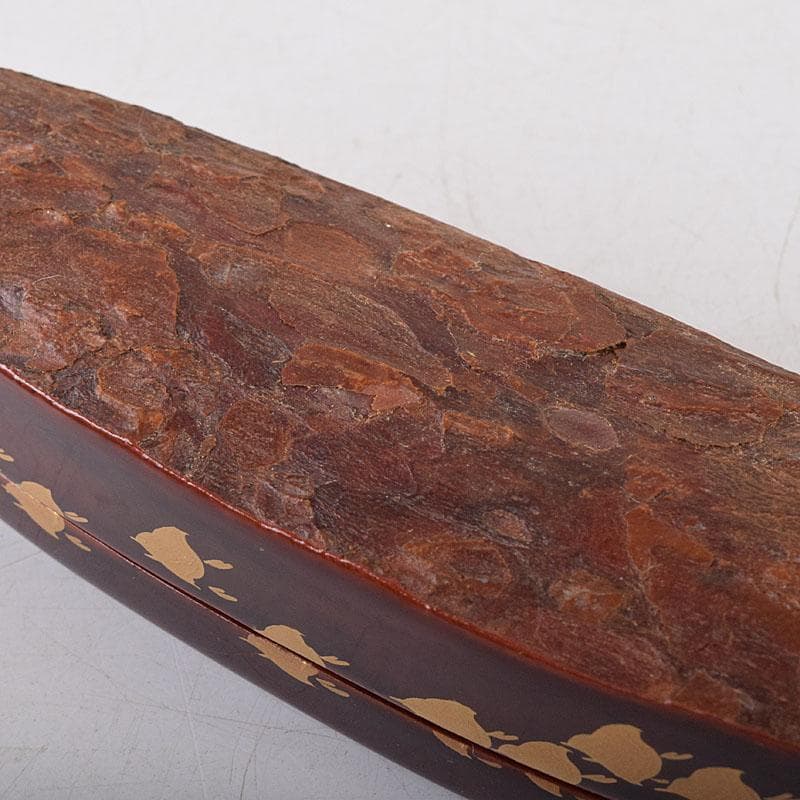 茶道具　塗師　前端春斎　千鳥蒔絵　舟香合　共箱　V　8008