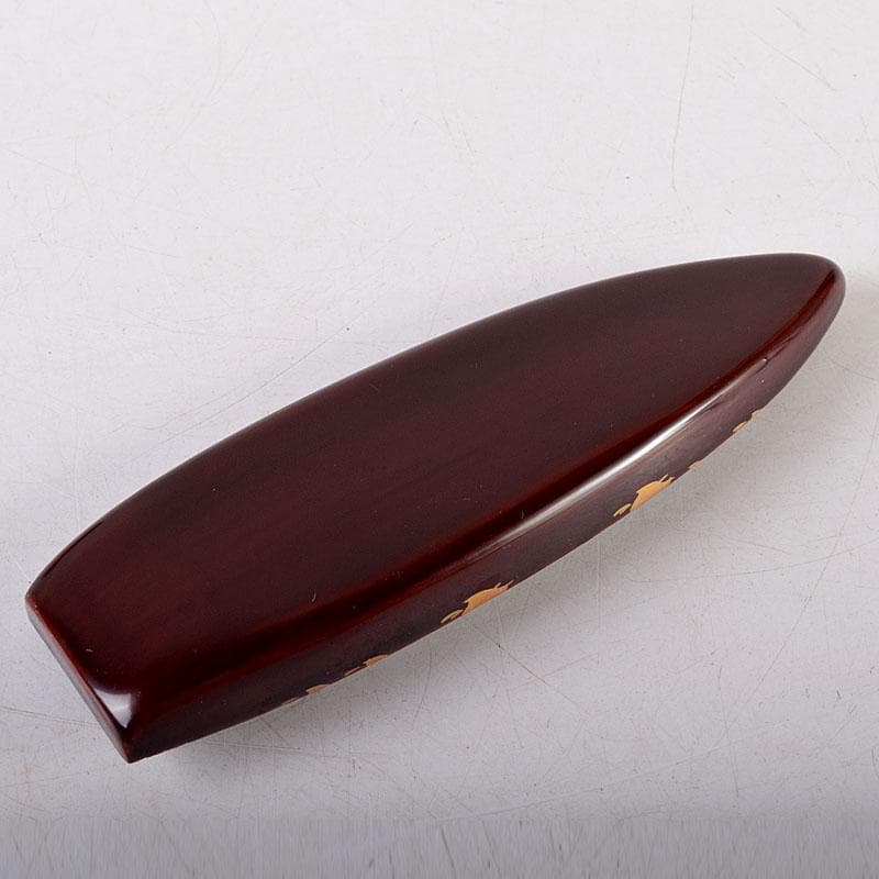 茶道具　塗師　前端春斎　千鳥蒔絵　舟香合　共箱　V　8008