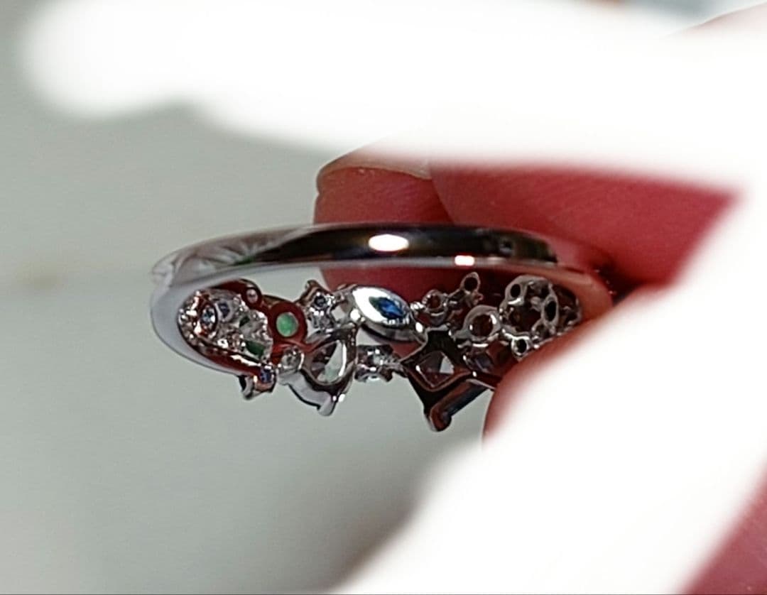 BIZOUX オーシャンコフレ K18ホワイトゴールドリング 11号 箱付き