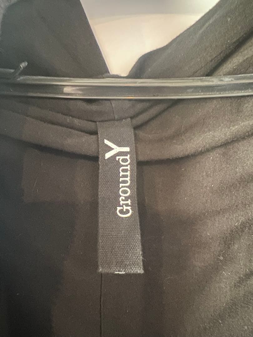 Ground Y フード付きブラックオーバーサイズコート