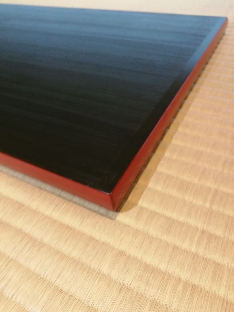 【茶道具】表阿弥造　了々斎宗匠好み　青漆爪紅長板　長板83