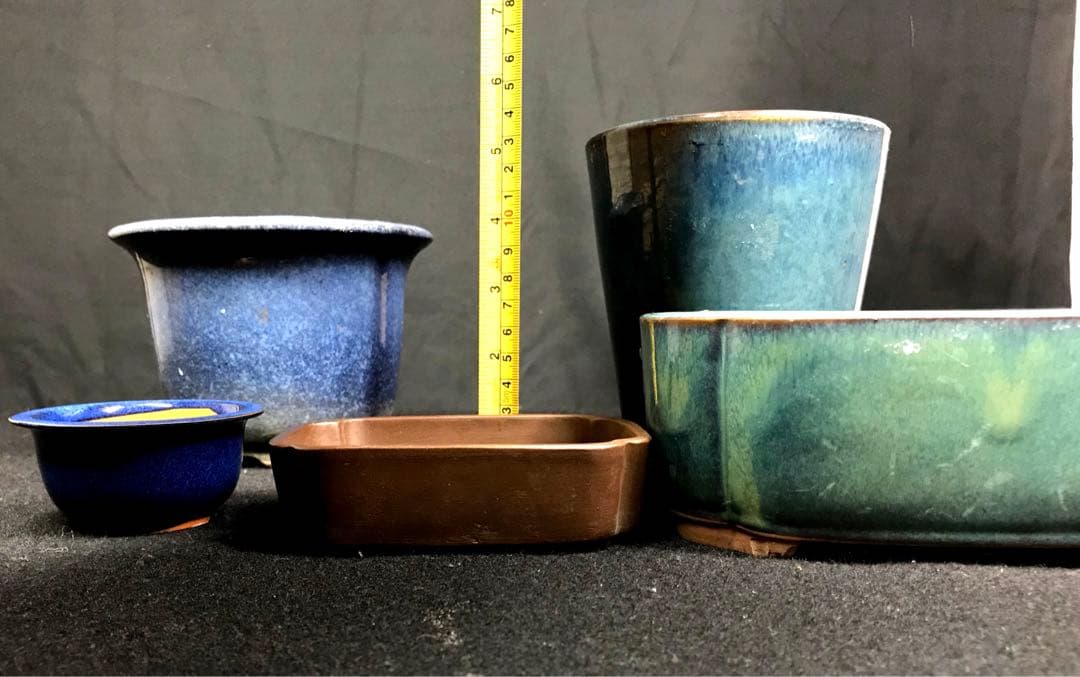 盆栽鉢　植木鉢　山野草鉢　観葉植物　園芸　ミニ盆栽鉢各種　落款あり 8個まとめて