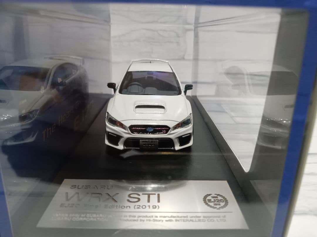 1/43 ハイストーリー　スバル　WRX STI EJ20 ミニカー　ホワイト