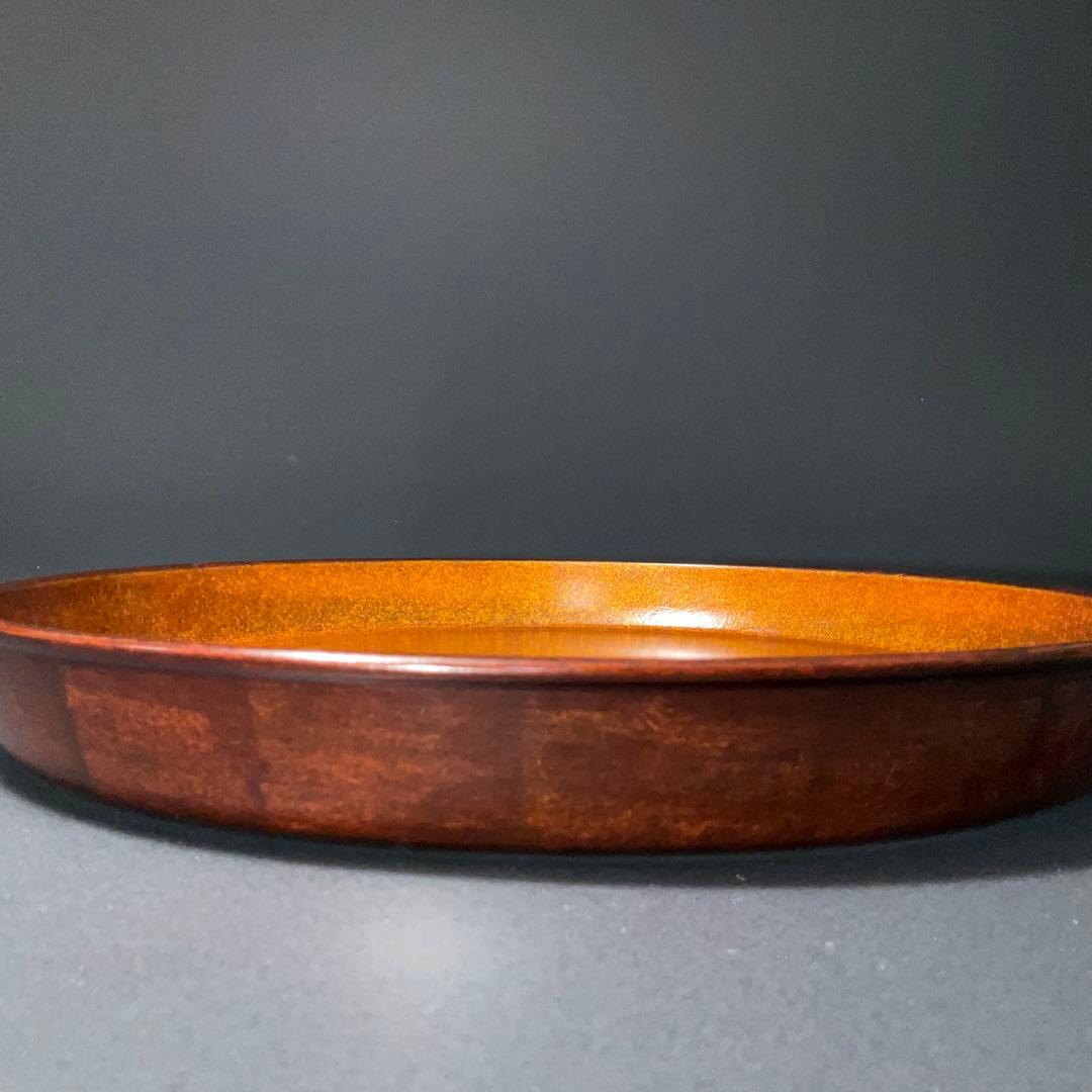 漆塗 丸盆 人間国宝・増村紀一郎 共箱 R1274A