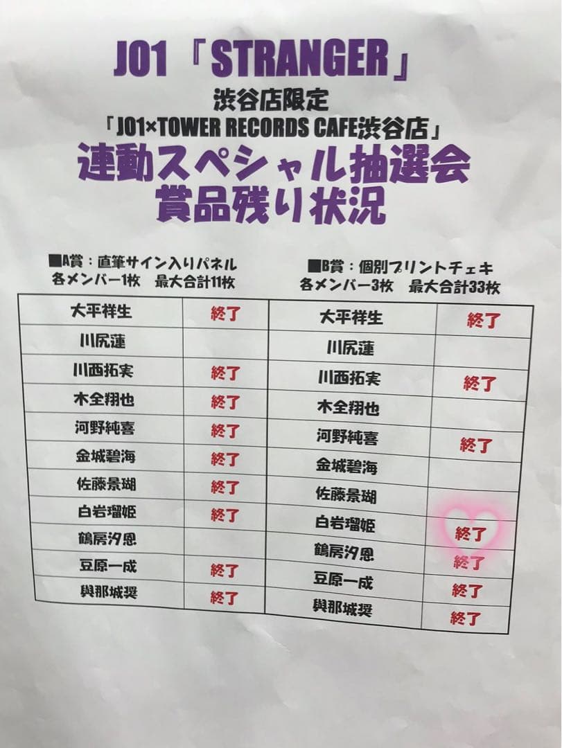 ⚠️購入前コメント必須 白岩瑠姫 タワレコ抽選会 チェキ - メルカリ