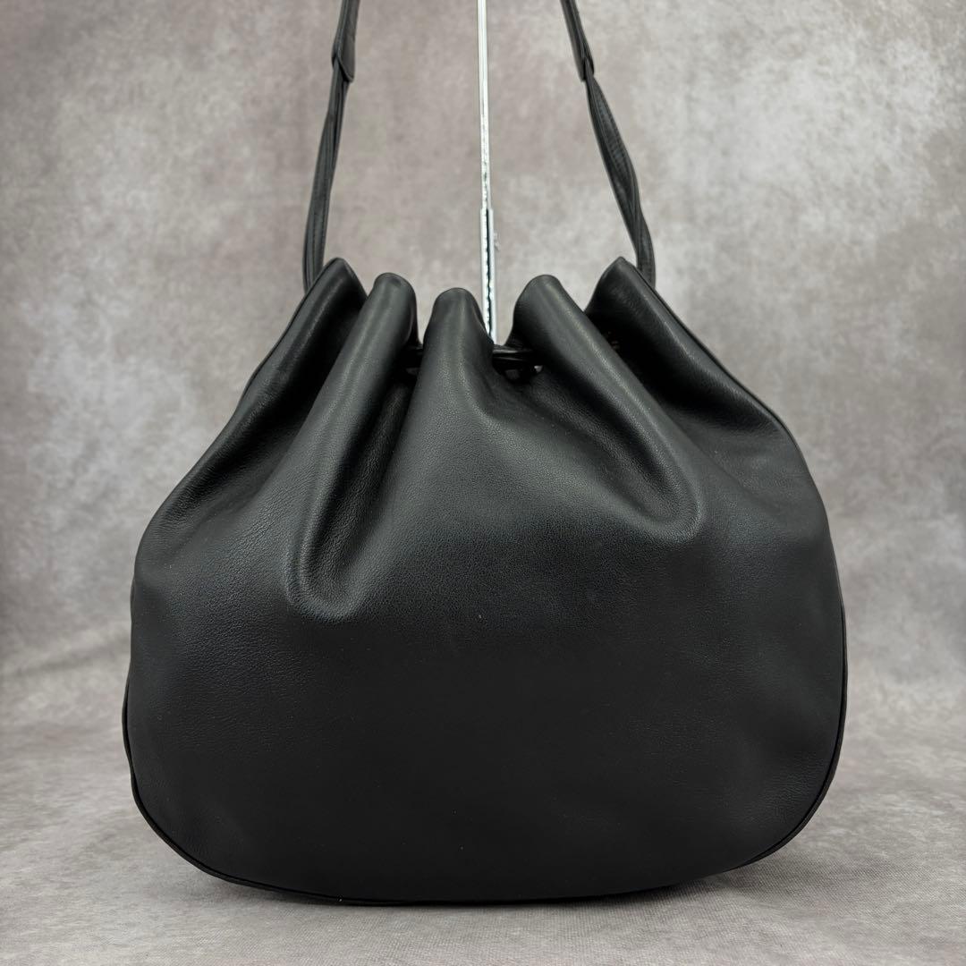 【良品✨】バリー ショルダーバッグ 肩がけ B金具 巾着 ドローイング レザー