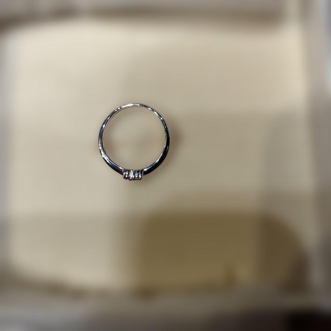 4℃ 18金　ホワイトゴールド　ピンキーリング　3号