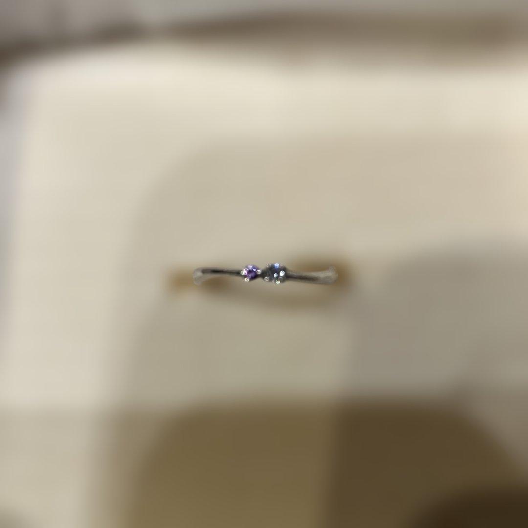 4℃ 18金　ホワイトゴールド　ピンキーリング　3号