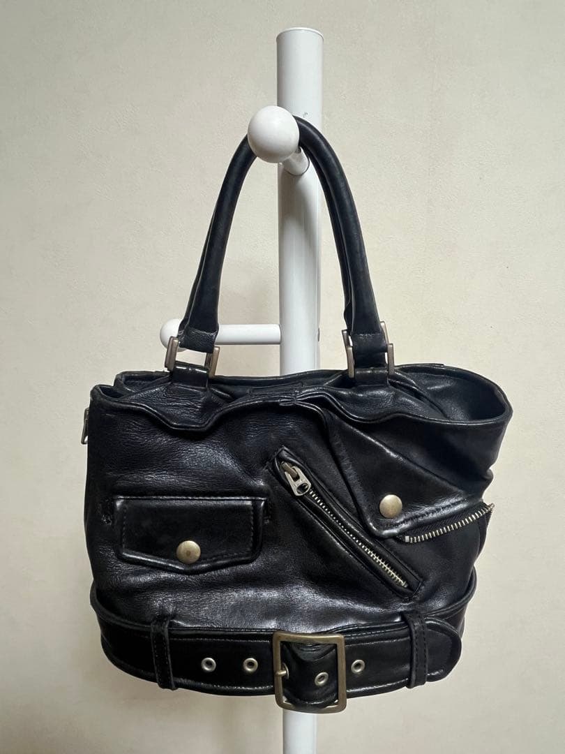 beautiful people レザーライダースバッグ