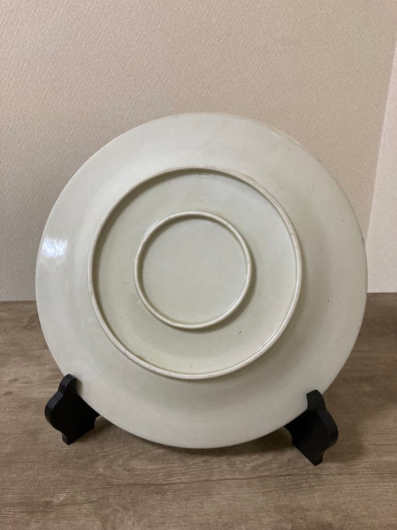 明治 手描き 夫婦雁と牡丹 大皿 2枚 縁起 時代 〈検 横濱焼 隅田焼