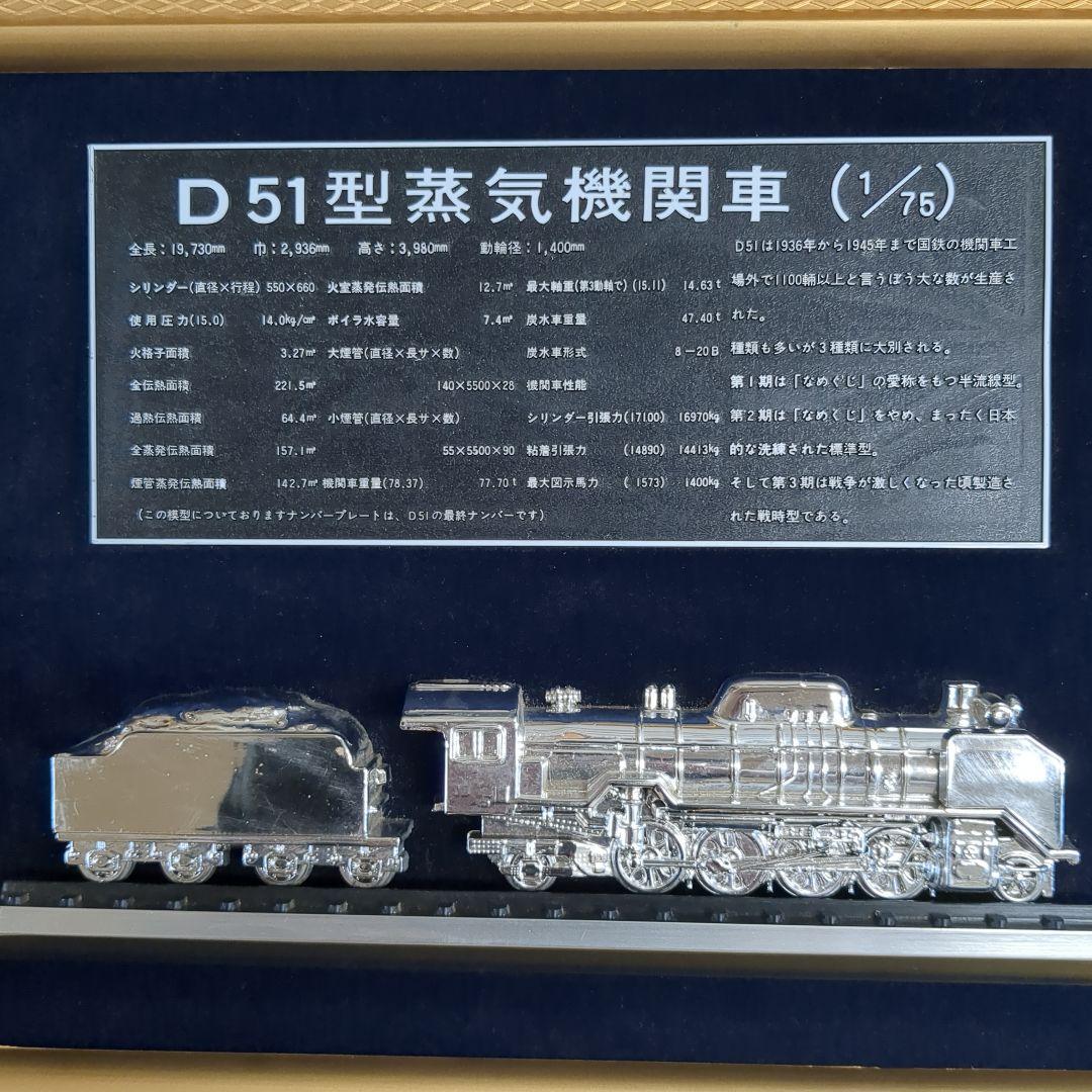 □D51型蒸気機関車（1/75）模型時計 額入りインテリア SL 国鉄 C57