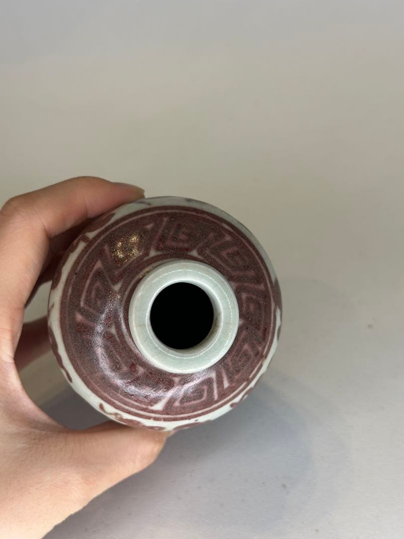 中国 明朝 釉裏紅 小壺 小瓶 花器 古磁器 骨董品