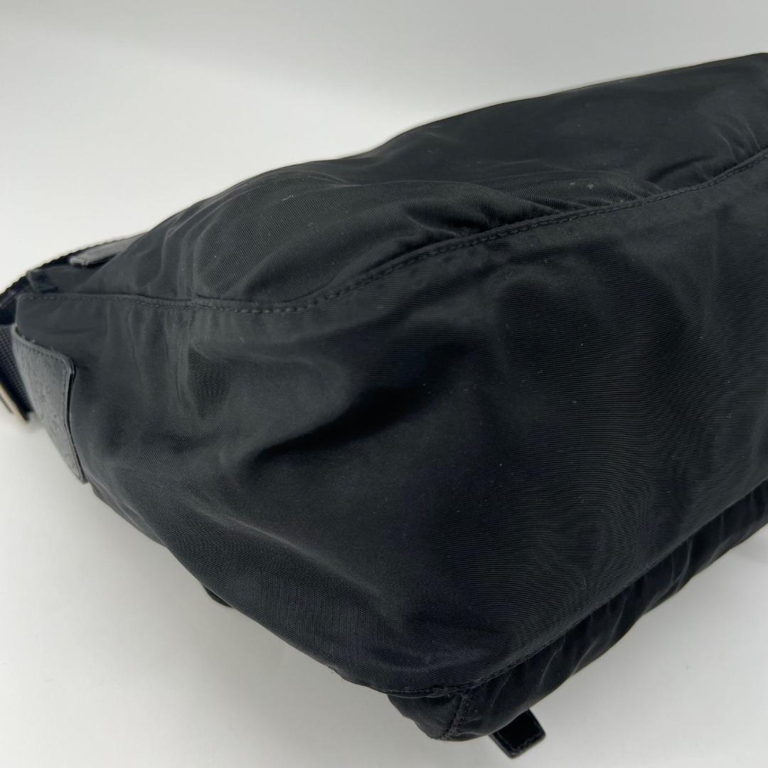 12460✨プラダ ショルダーバッグ ナイロン ダブルベルト 三角ロゴ 黒