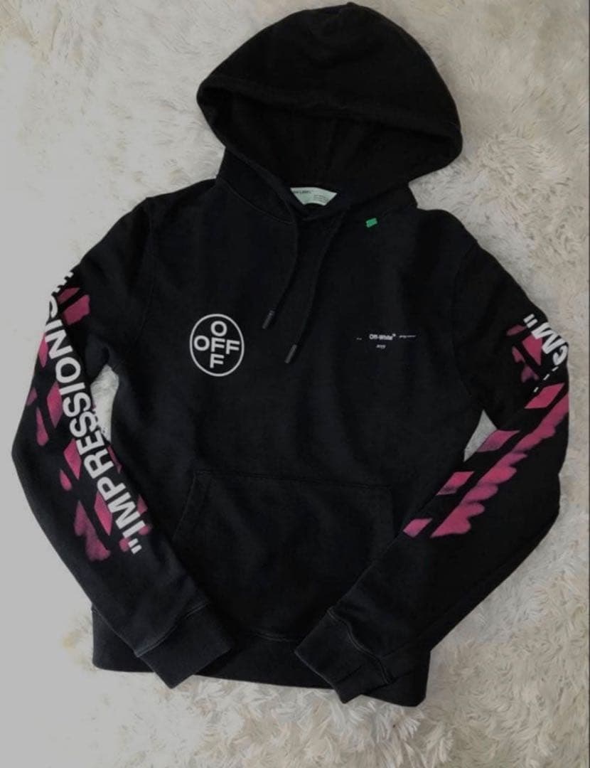 off-white パーカー 希少モデル 限定品 定価約14万円 黒 xs