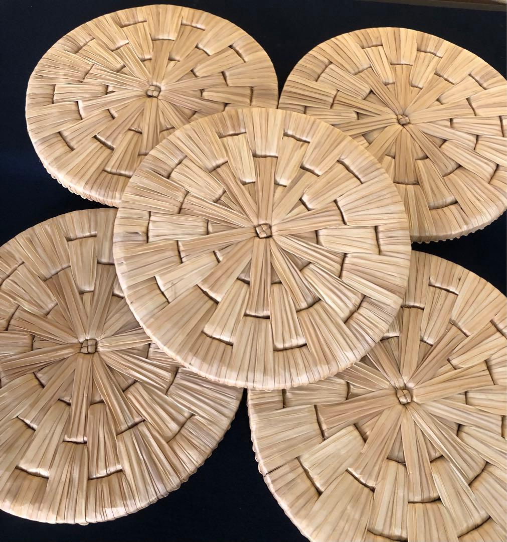 R》茶道具 露地円座5枚 座布団 円座 茶事 露地道具 元箱 260202く3