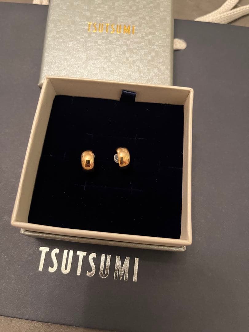 ツツミジュエリー　k10イエローゴールドフープピアス ジュエリーツツミ K10イエローゴールド/K10ホワイトゴールドピアス