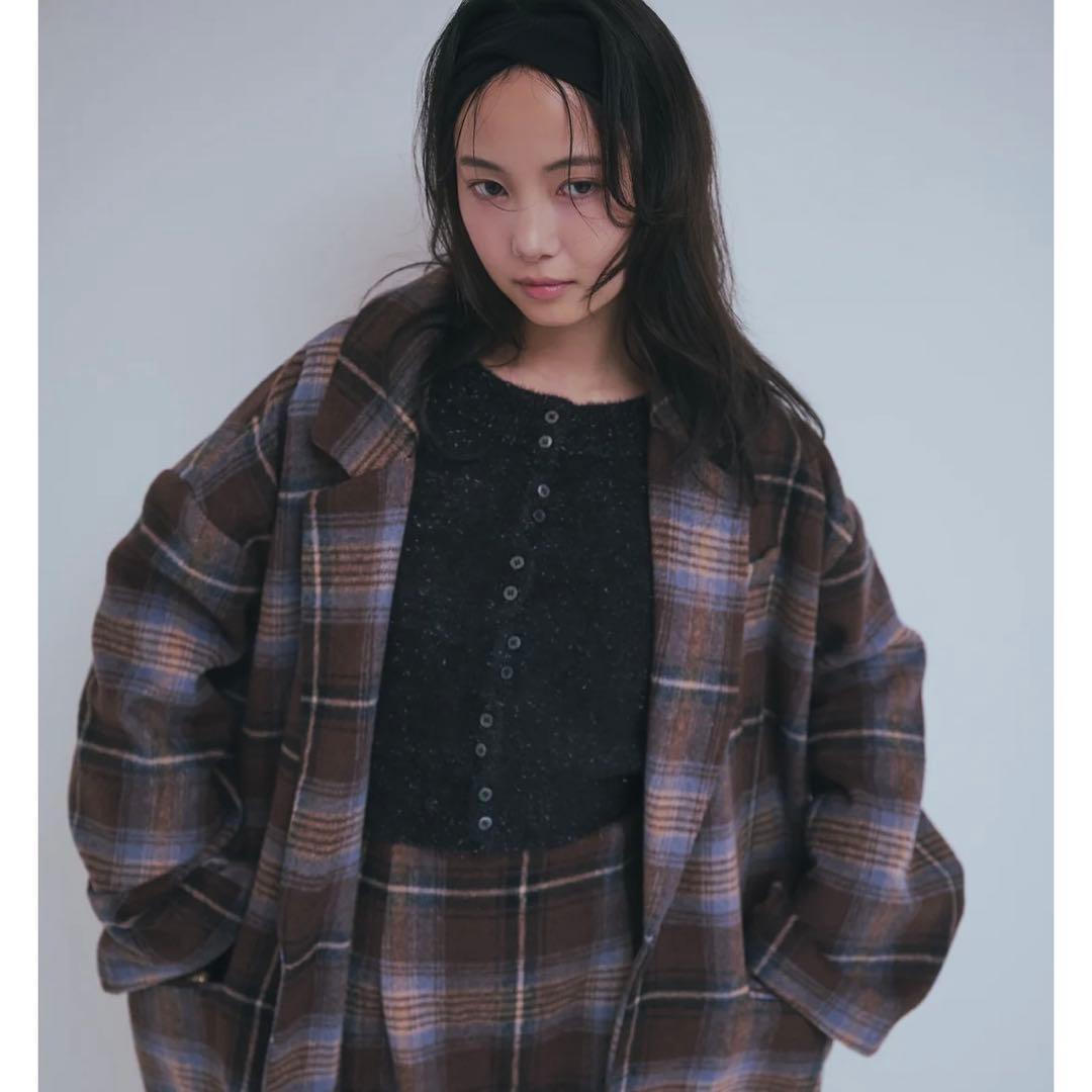 andequal アウター checked over jacket