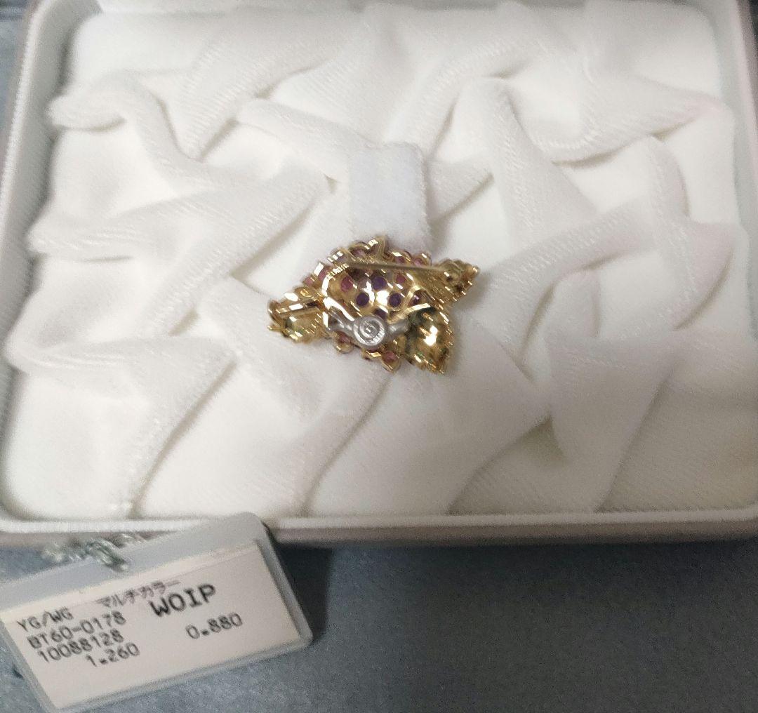 K18YGWG マルチカラー ブローチ 新品未使用