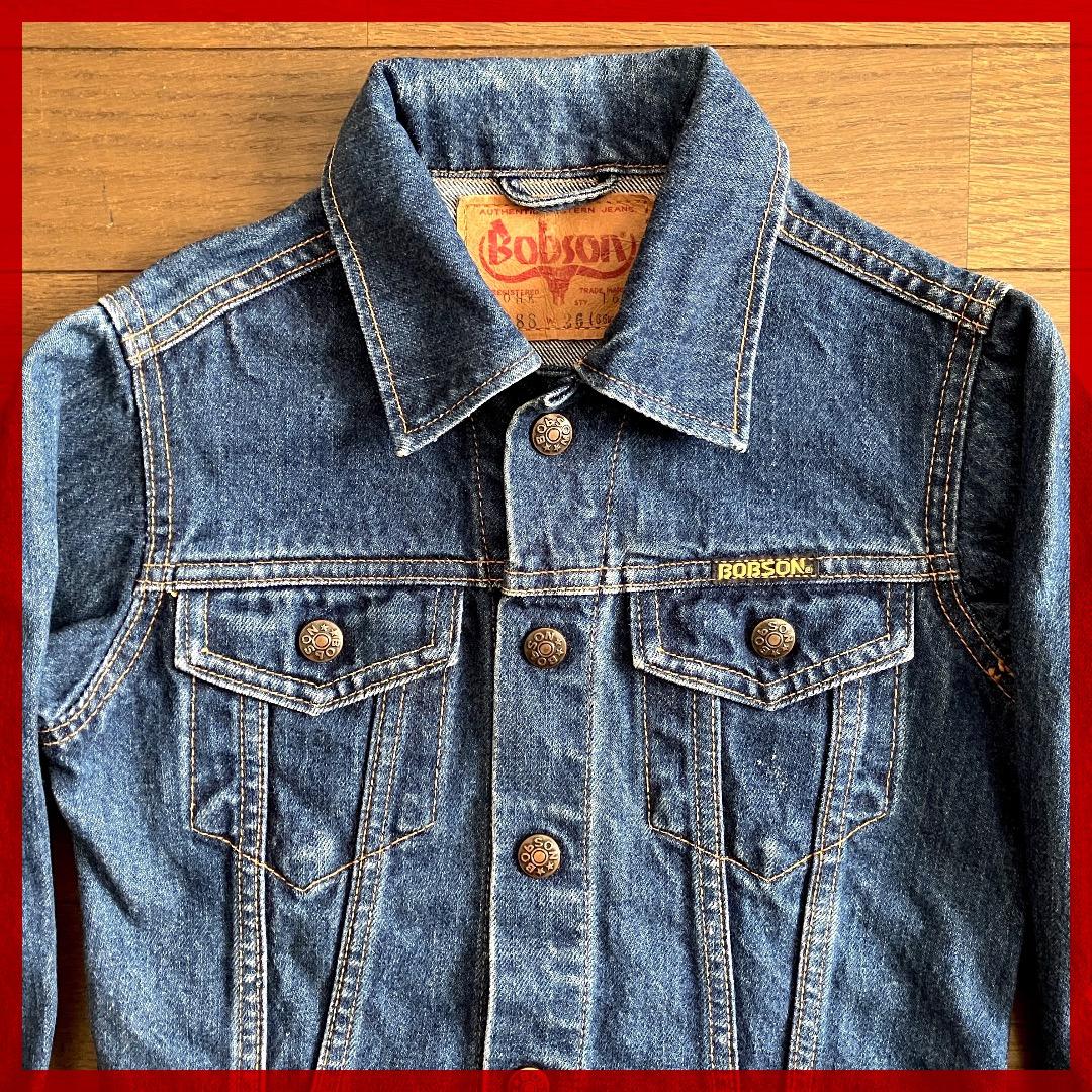 超レア】BOBSON ボブソン キッズ デニムジャケット Gジャン 刺繍入り