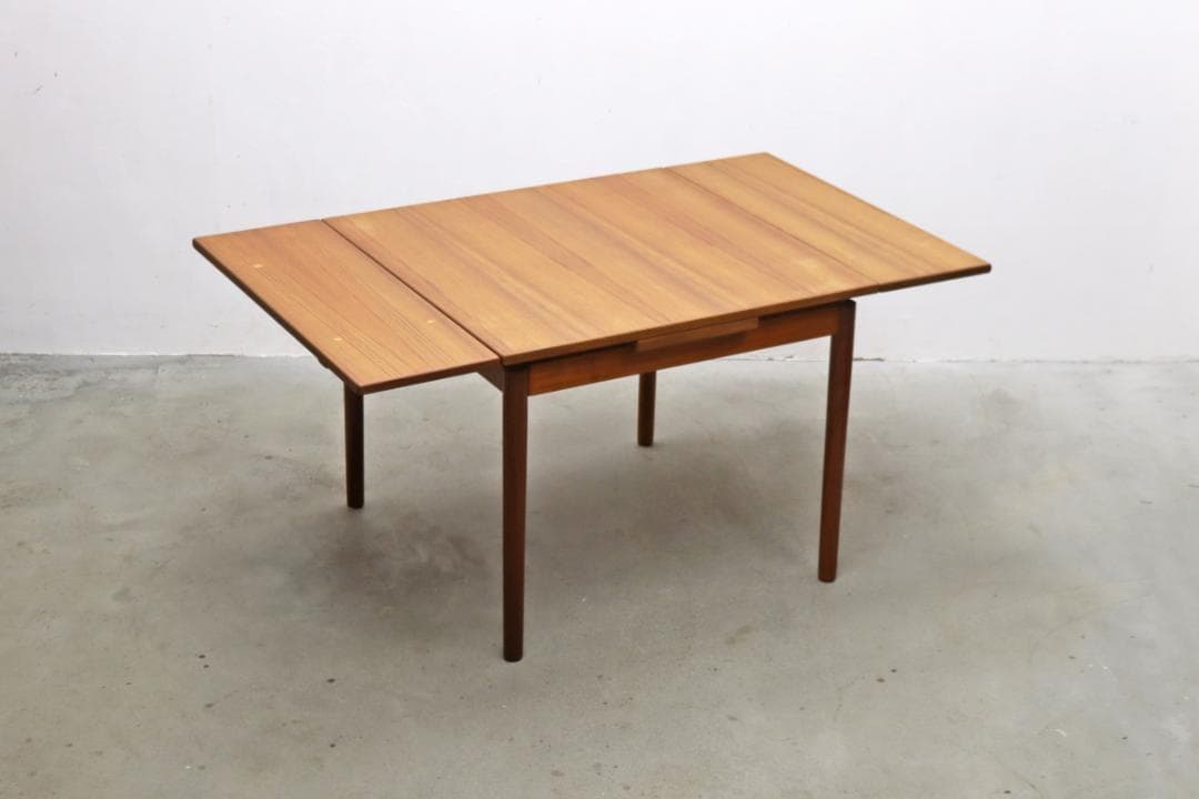 ヴィンテージ チーク材 エクステンション ダイニングテーブル ドローリーフ