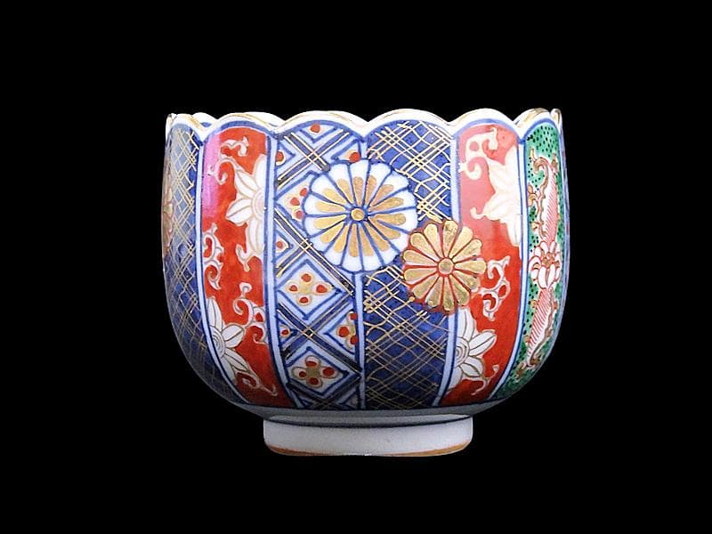 大聖寺伊万里　金襴手　菊花紋の図 　向付　D547AS-fbta