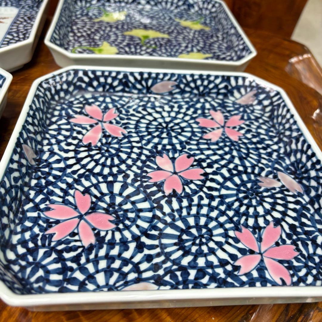 藤太郎窯 有田焼 染付 蛸唐草 皿 4枚まとめ - メルカリ
