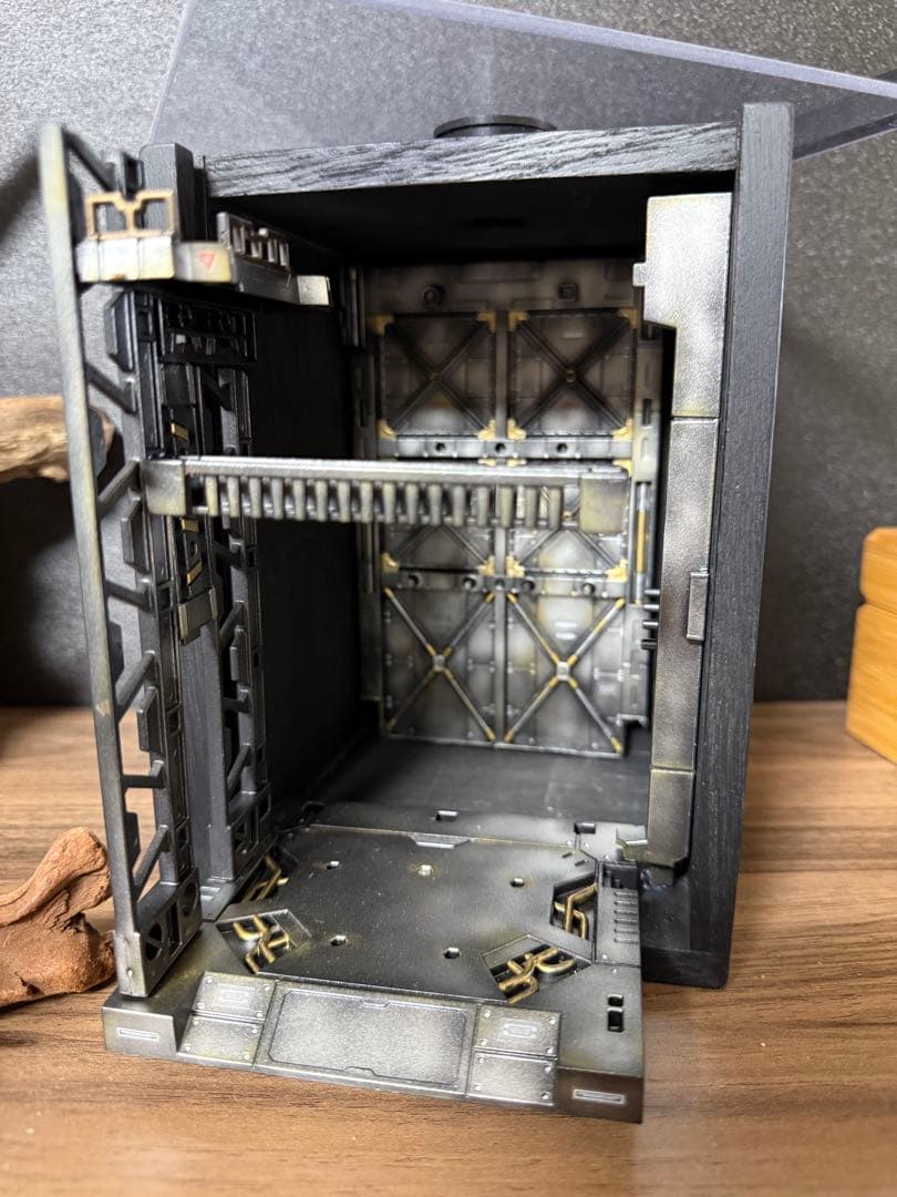 ガンプラ用 ジオラマベース 桐箱 LEDライト点灯