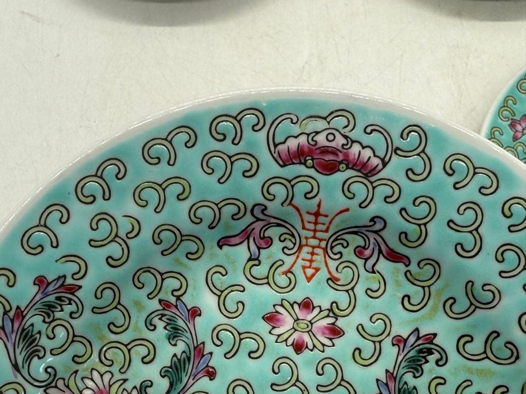 中国　景徳鎮　粉彩急須&お皿6点まとめ　送料込み251106