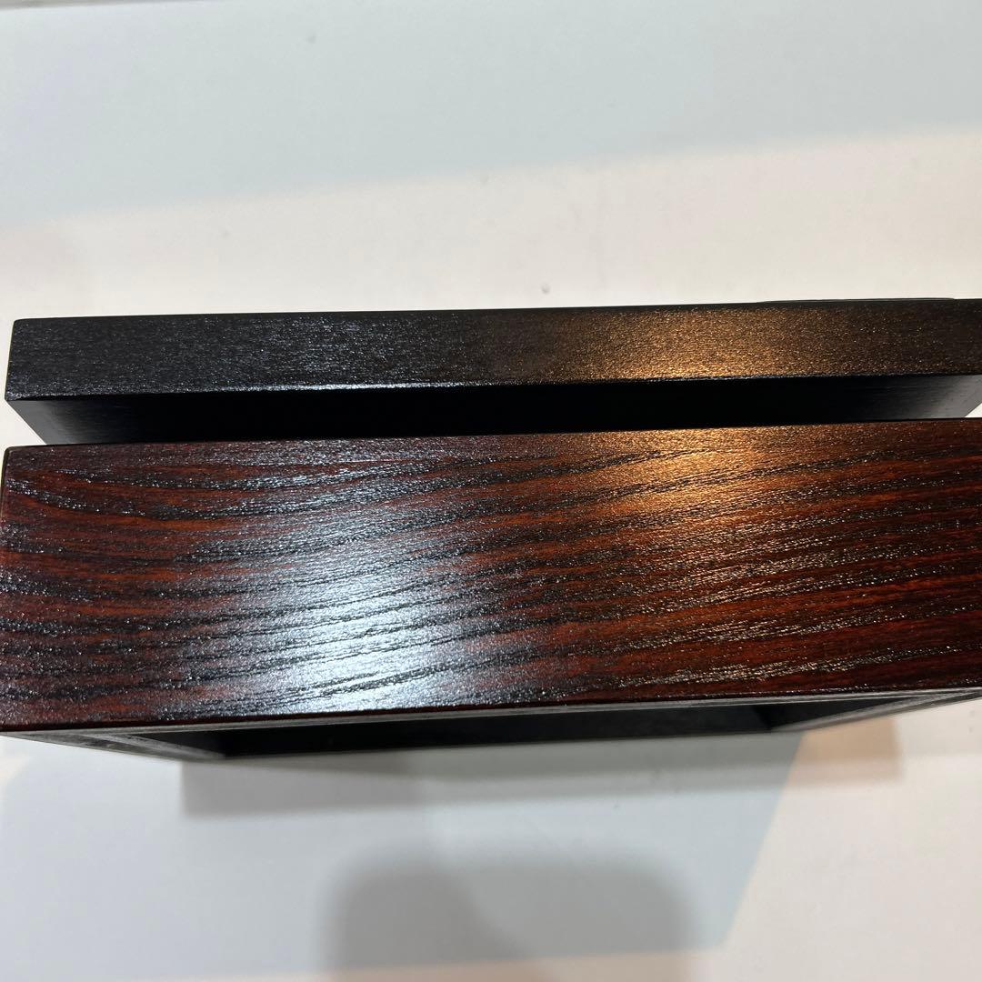 端渓硯の硯石 漆塗り 黒色 約240mm x 150mm 漆塗り 硯箱 黒色 約24cm