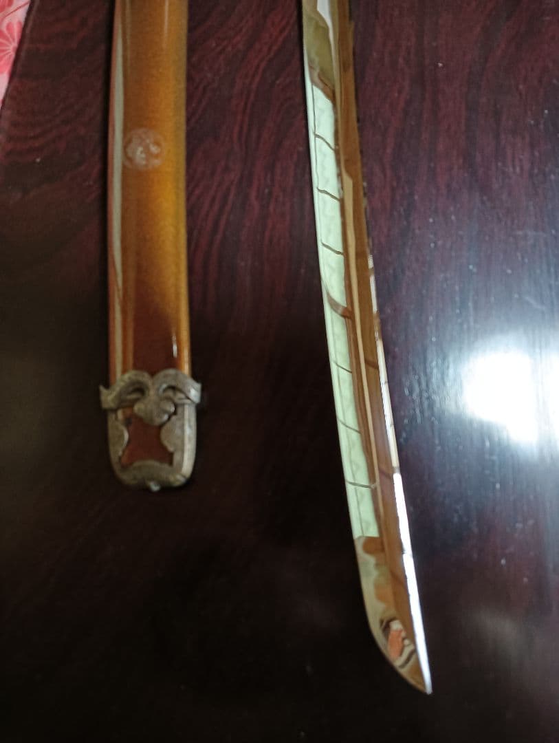 高級模擬家紋入伝統的な鞘付き古いレトロアンティーク袋付ビンテージ飾り