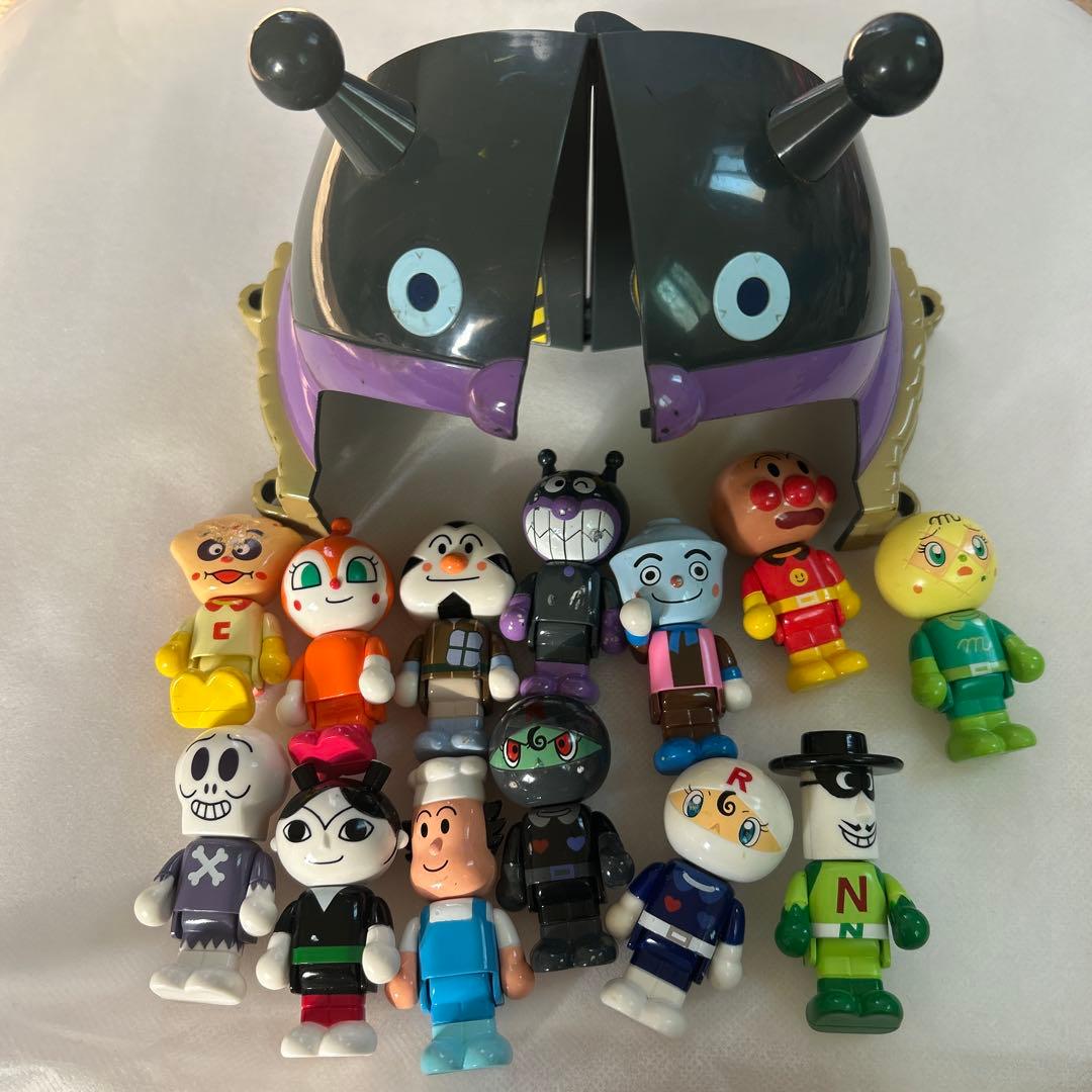 アンパンマンフィギュア　バイキン城　バタ　ブラックロールパンナ　レトロ　ブロック