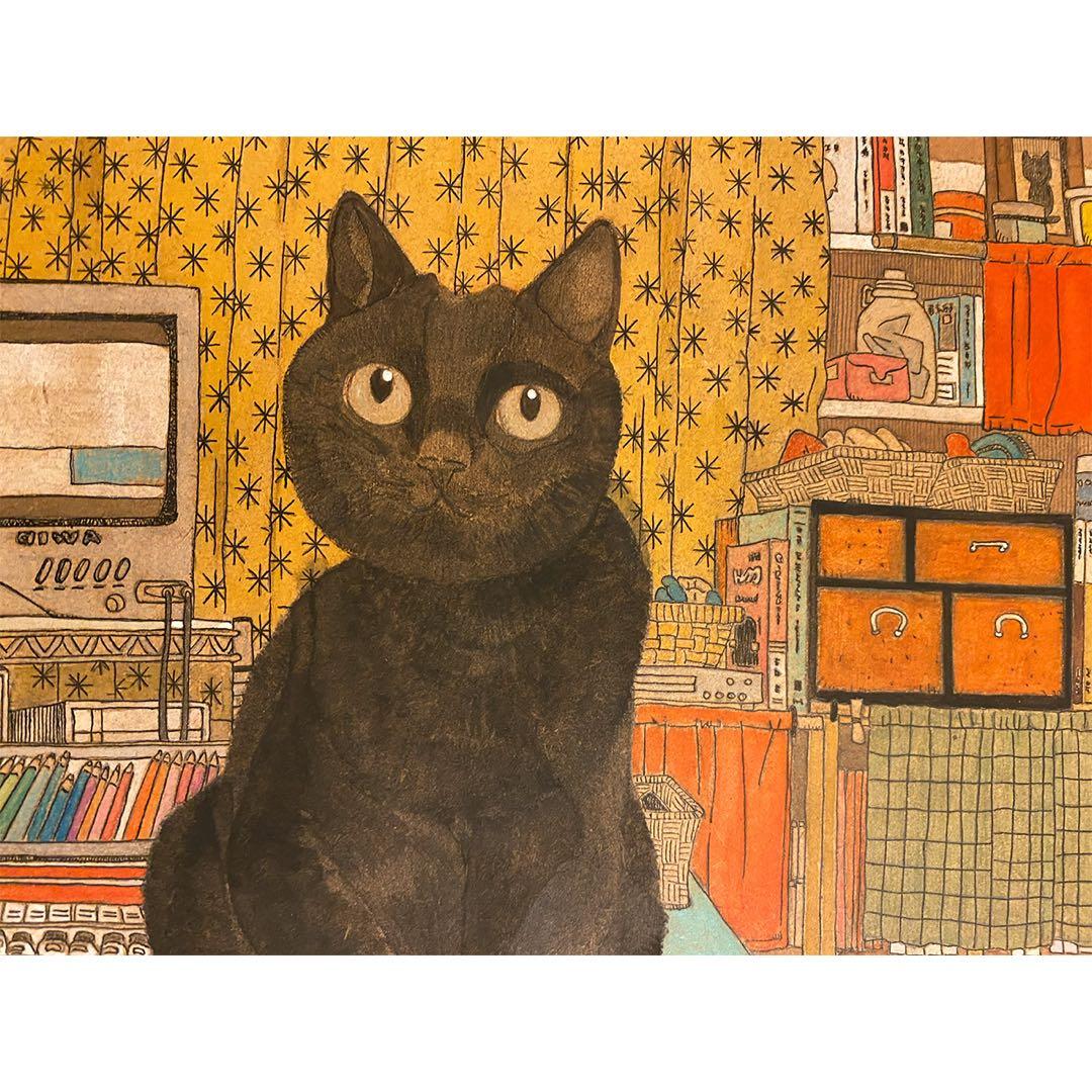 送料無料》原画「猫の部屋」猫イラスト インテリアアート - メルカリ