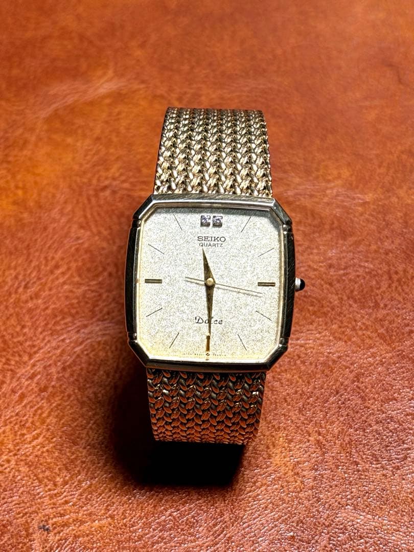 A42 希少 稼動品 SEIKO DOLCE 2pダイヤ　80年代ヴィンテージ