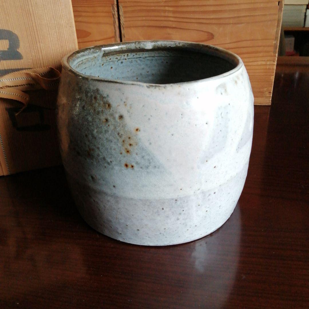 常滑焼　鯉江良二　灰釉瓶掛　19cm