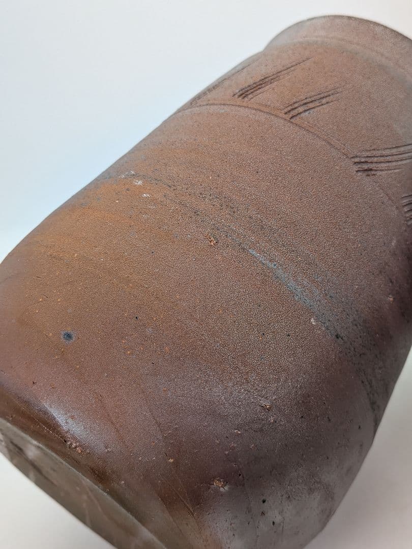 人間国宝 藤原雄 備前焼 花器 用心箱 花瓶 花入 花生 フラワーベース