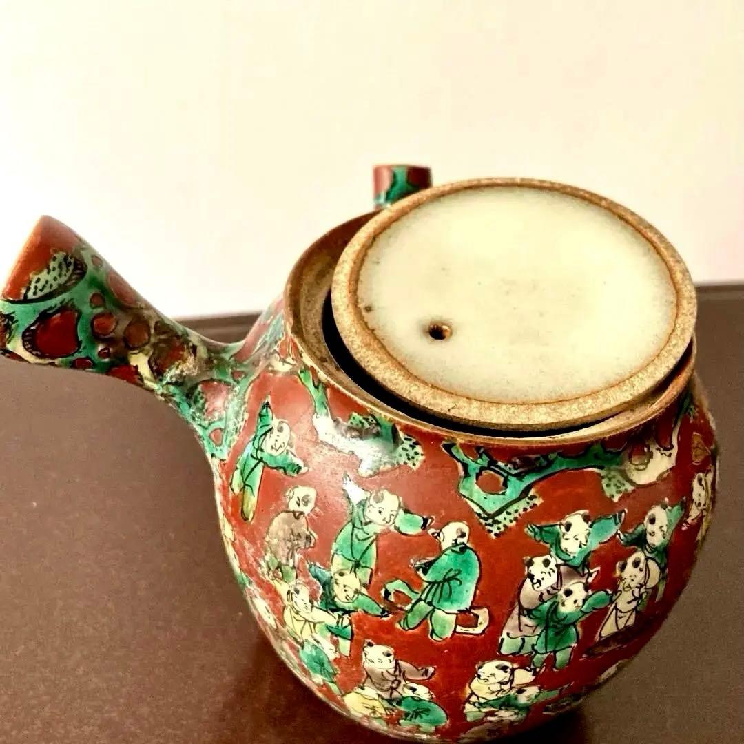 九谷 木米】 骨董 アンティーク 急須 唐様 金彩赤絵