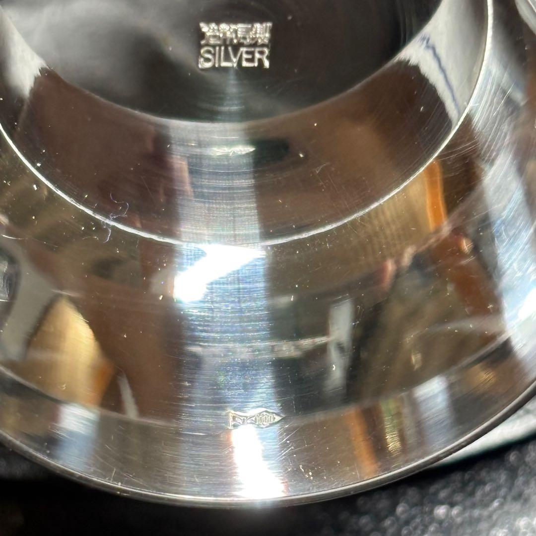 レトロな純銀製の三重杯(刻印純銀) 202g レトロな純銀製の三重杯 (刻印