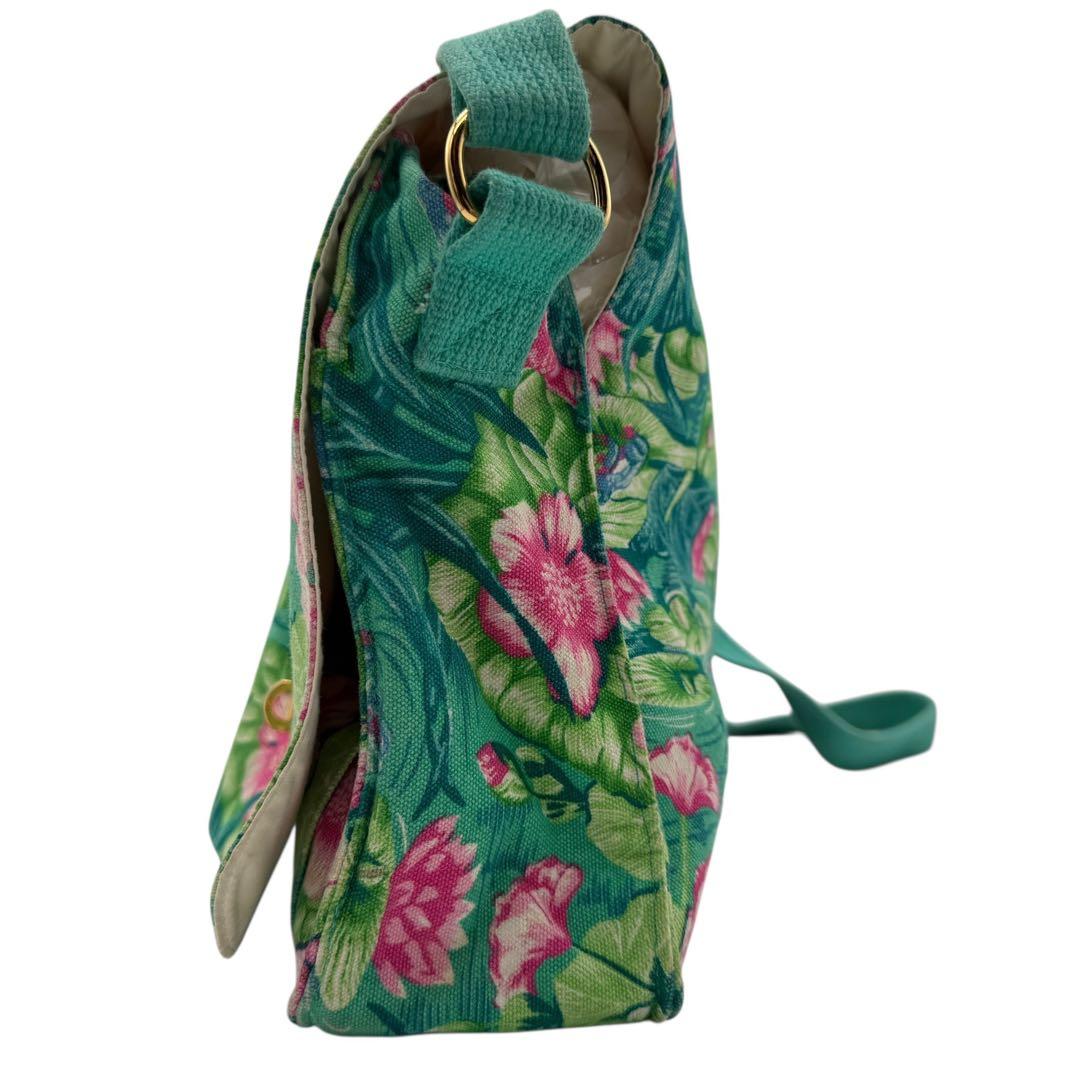 美品 HERMES ヴィンテージ ターンロック カエル 花柄 ショルダーバッグ