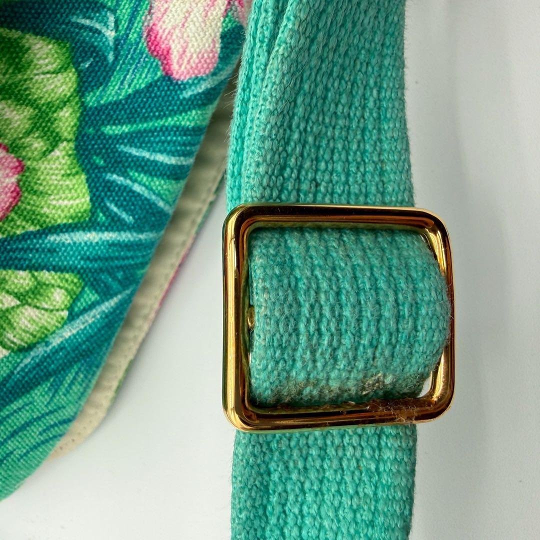 美品 HERMES ヴィンテージ ターンロック カエル 花柄 ショルダーバッグ