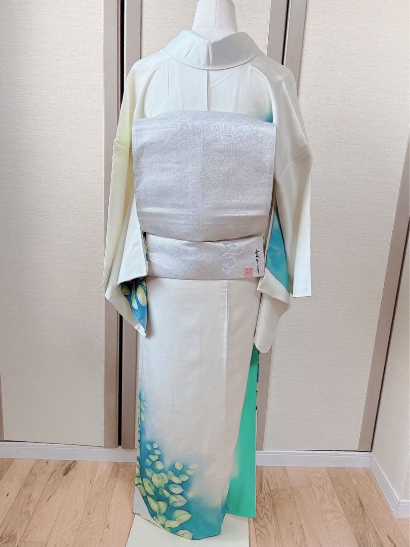 訪問着 フルセット 裄66 友禅 正絹 卒業式 入学式 結婚式 M L 袋帯