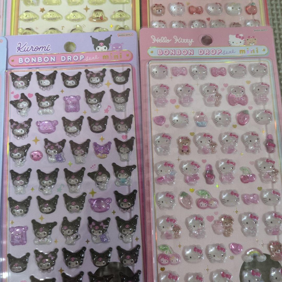 【正規品】最新作　サンリオ　ボンボンドロップシール　ミニ　8枚　コンプリート