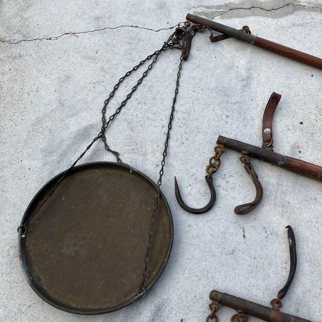 最終値下げ アンティーク・骨董・レトロ】 木製棒はかり 竿ばかり 三本