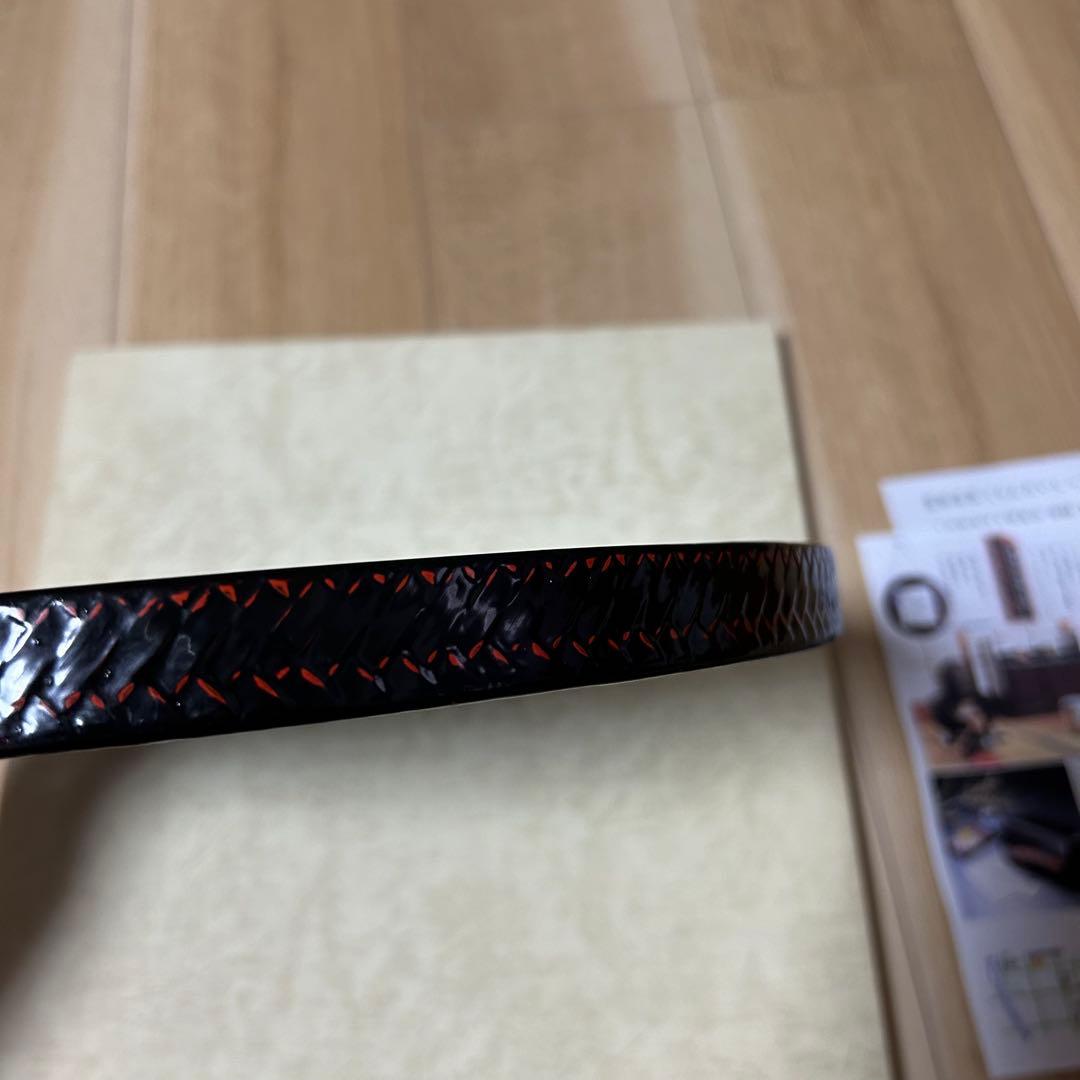 井上らんたい漆器☆お盆　丸盆　トレイ　艶あり　黒　真竹　福岡　久留米