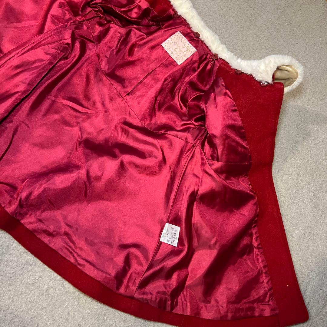 シャーリーテンプル　ラッピングリボンウールコート　赤　80cm-90cm 超美品