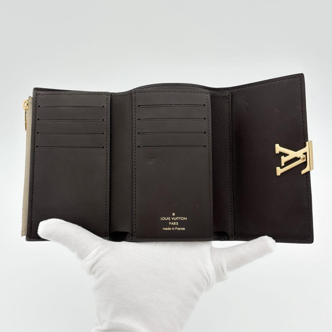 超美品★ルイヴィトン カプシーヌ コンパクト ガレ 三つ折り財布 ベージュ